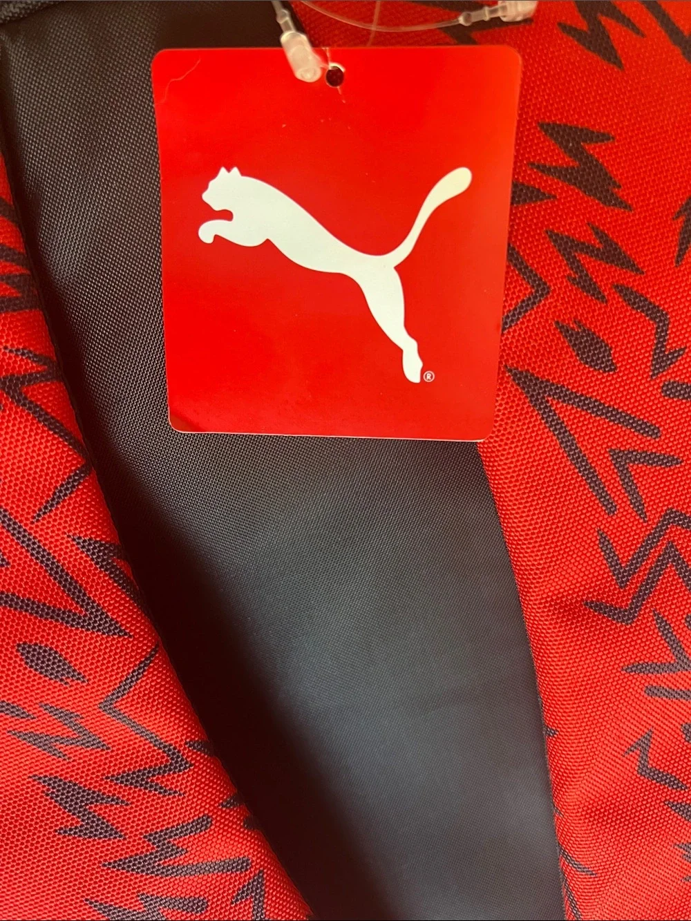 Puma Black & Red Graphic Athletic Backpack